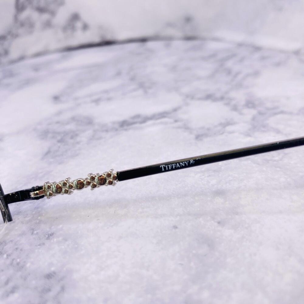 Tiffany & Co. Authentic Eyeglasses Half Rim Black Pearl 51 [] 17 135 Italy - Picture 6 of 9